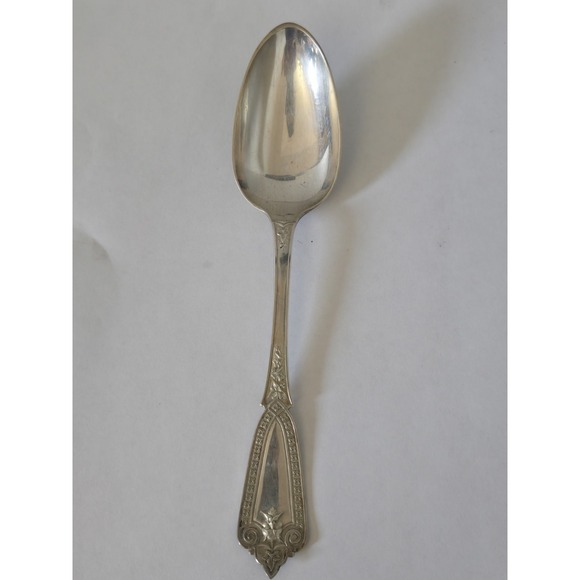 E.A. Tyler Other - Antique E.A. Tyler New Orleans Henry Hebbard Ivy Mask Coin Silver Serving Spoon